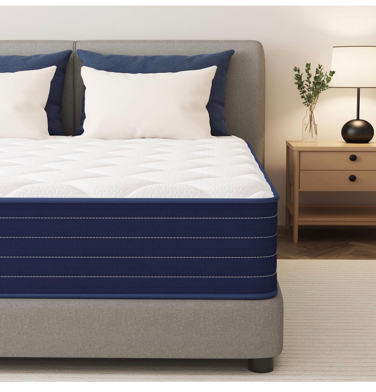 4FT6 Double Mattresses – 25cm Medium Firm Support, Pressure Relief, Breathable Cover, Motion Isolation, OEKO-TEX® Certified, 135x190cm– Pocket Spring