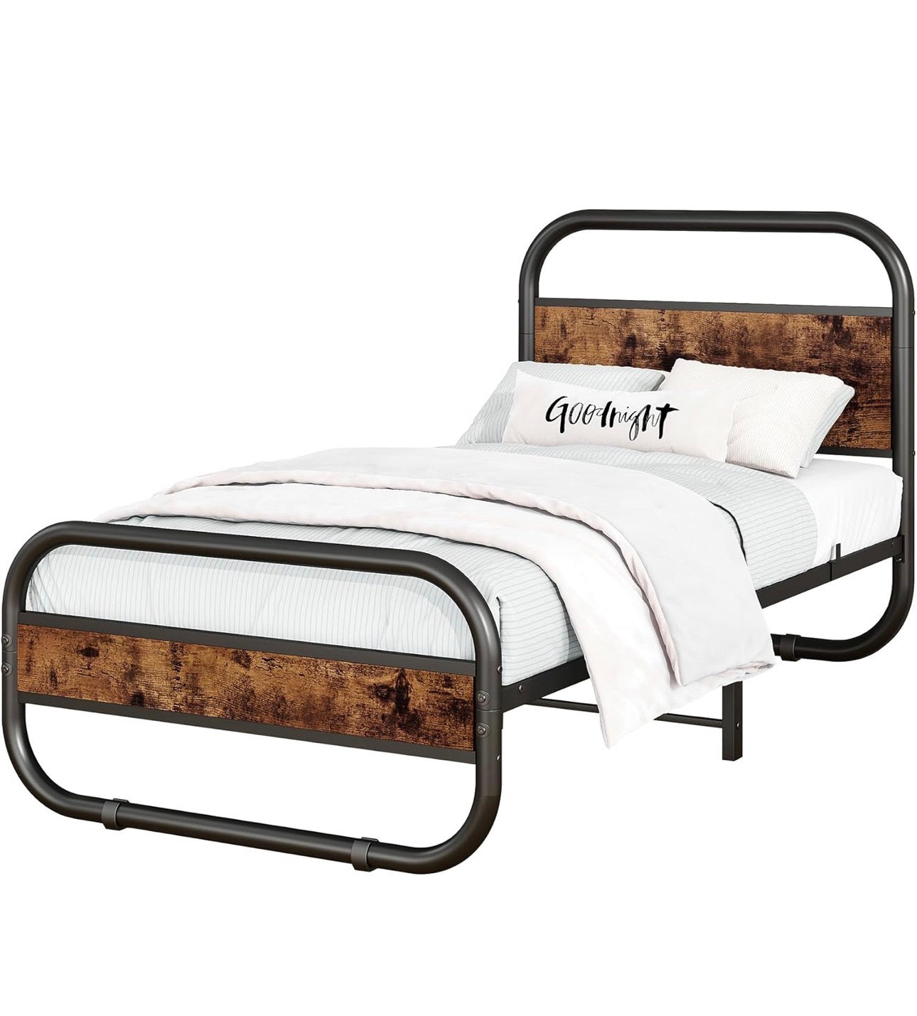 3ft Single Bed Frame with Headboard,Oval-Shaped