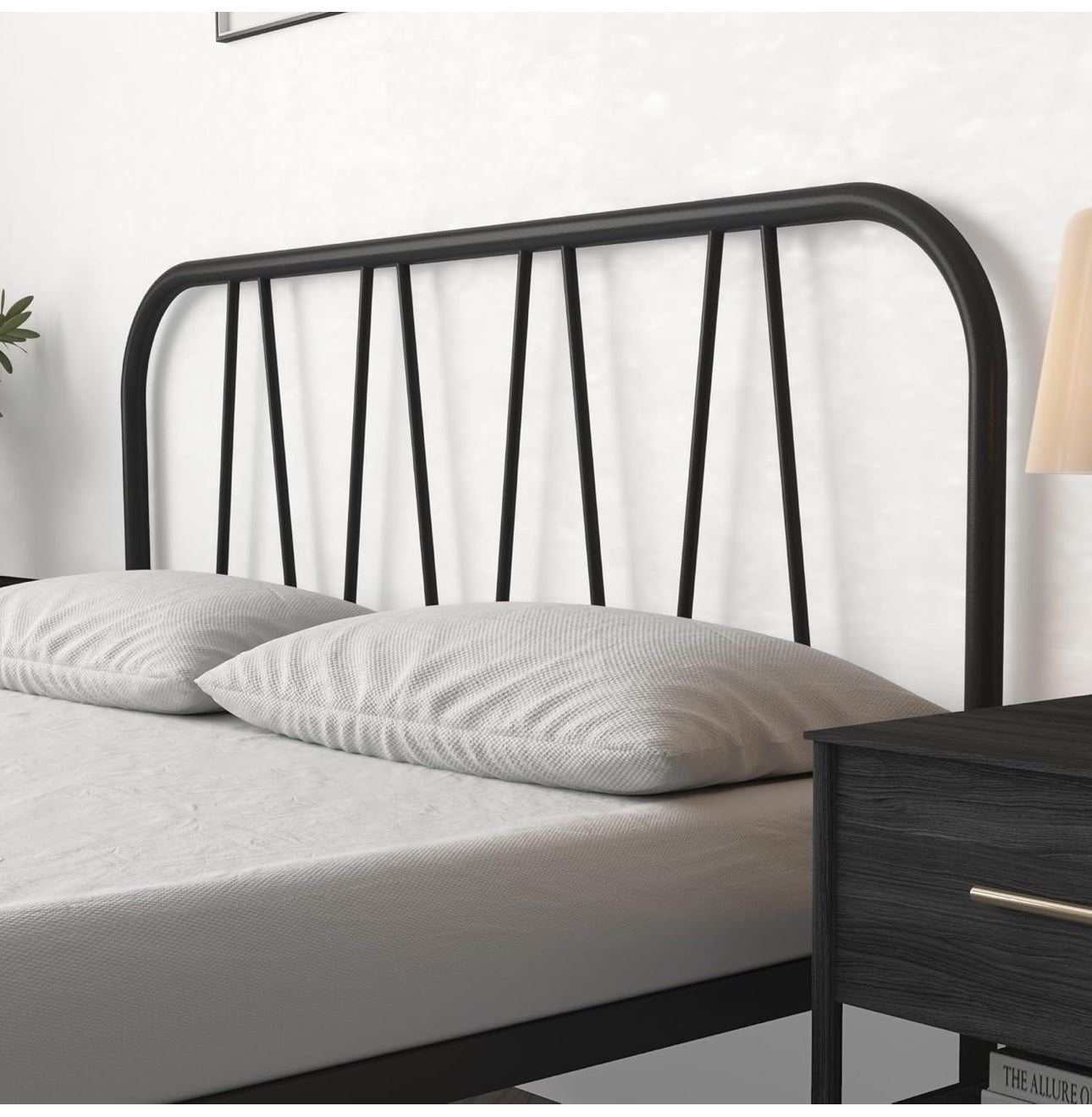 King Bed Frame, Solid Metal Bed Frame, Modern