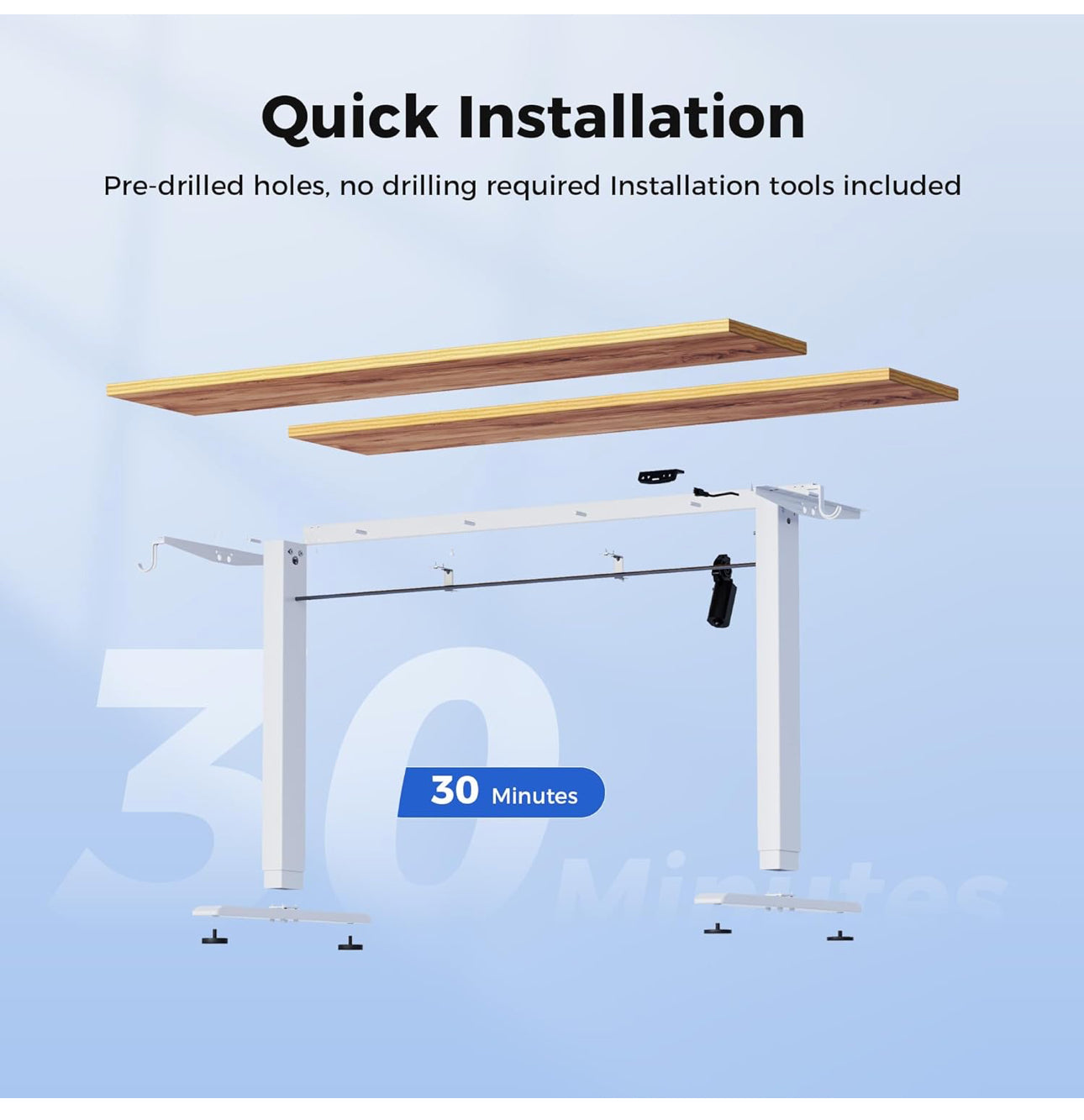 Electric Standing Desk, 120 x 60 cm Height Adjustable