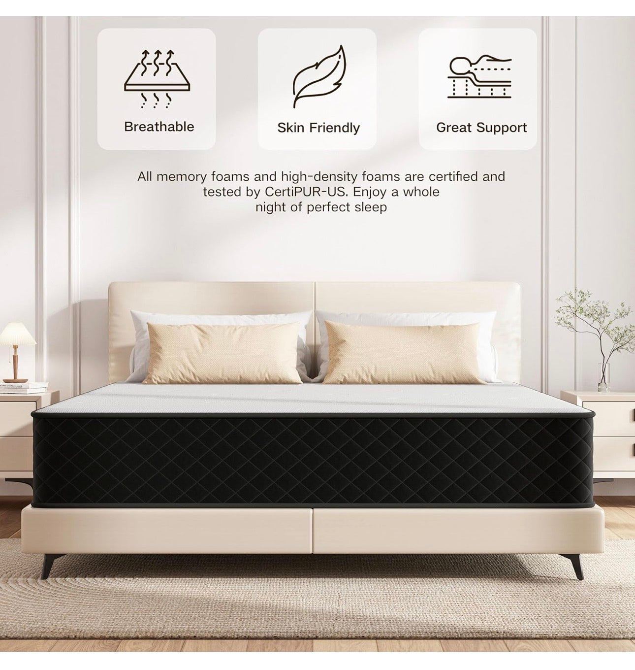 25CM Extra Firm King Mattress with Innerspring Hybrid Memory Foam