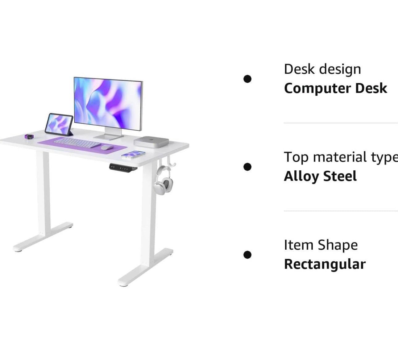 Height Adjustable Electric , 100 x 60 cm desk