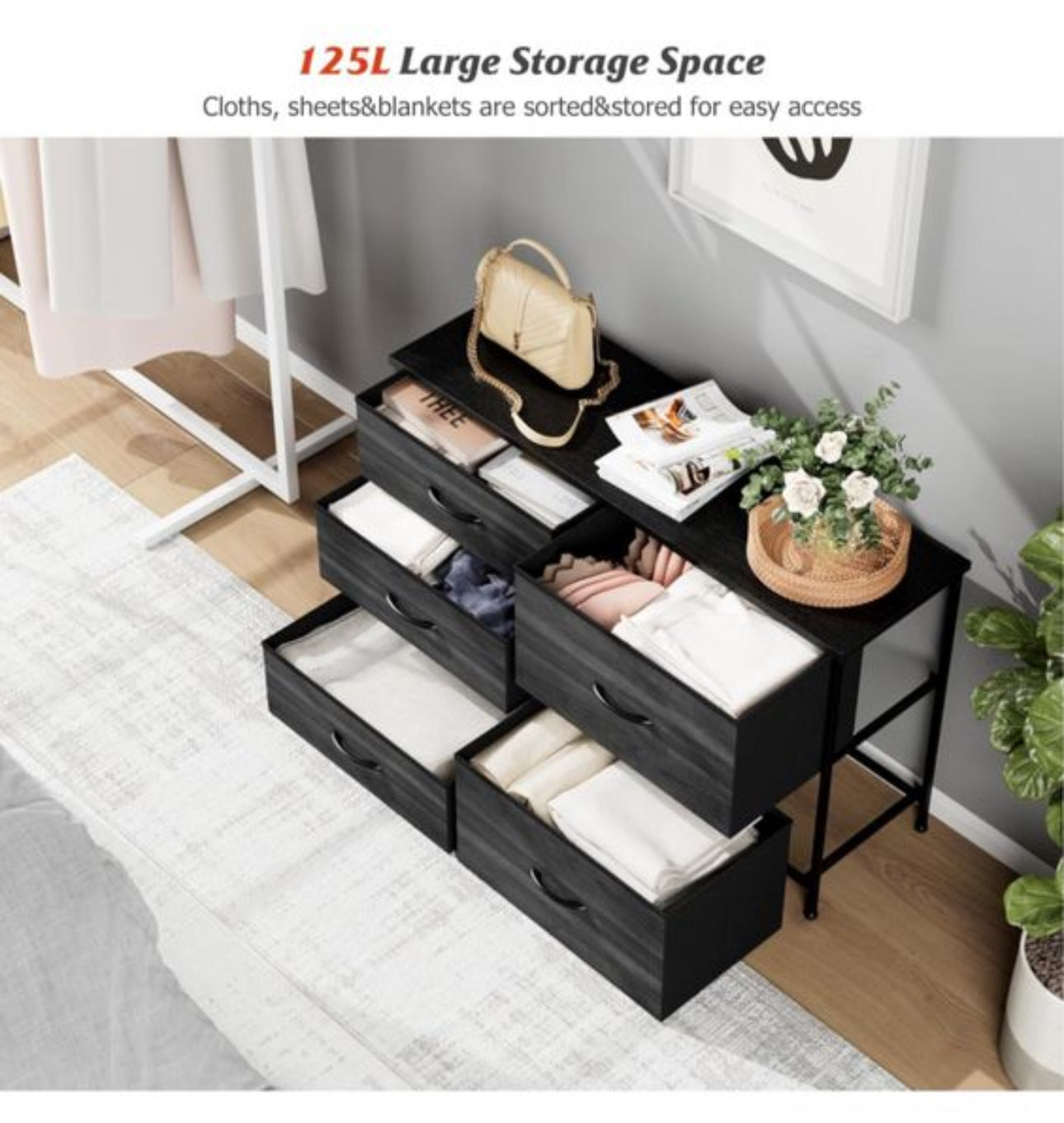 Dresser for Bedroom with 5 Drawers