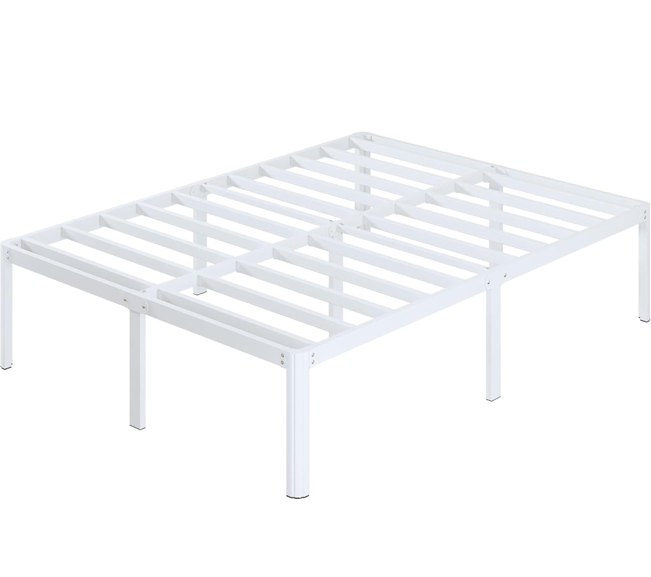 High White King Size Bed Frame 5ft with Rounded Corners