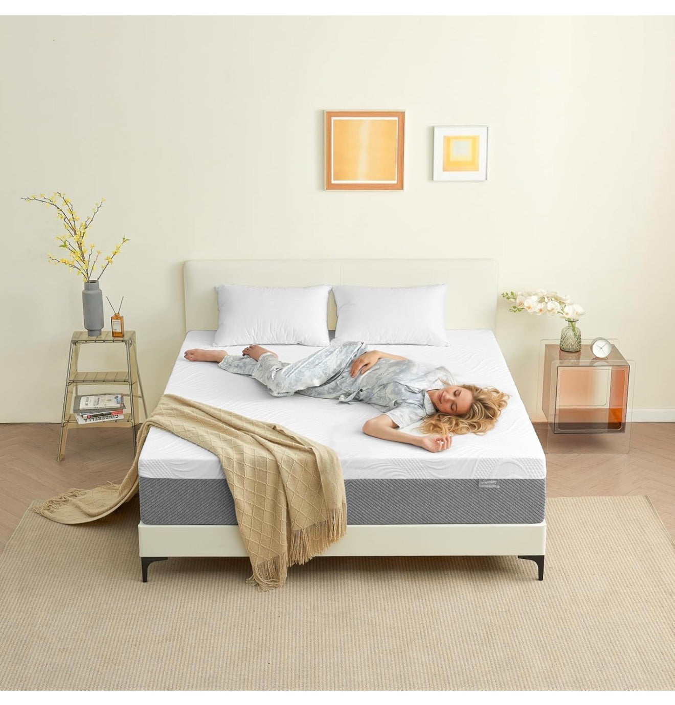 Mattress, 20cm Double Mattresses with Memory Foam and Anti-mite, Breathable, Removable Cover, Mattress in a Box, Edges Support for Sleep Supportive (20cm, Double (135x190)
