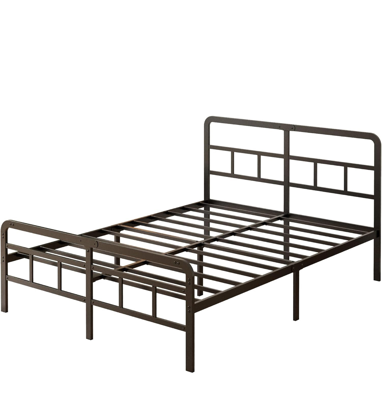 Small Double Bed Frame with Headboard and Footboard 120x190 cm