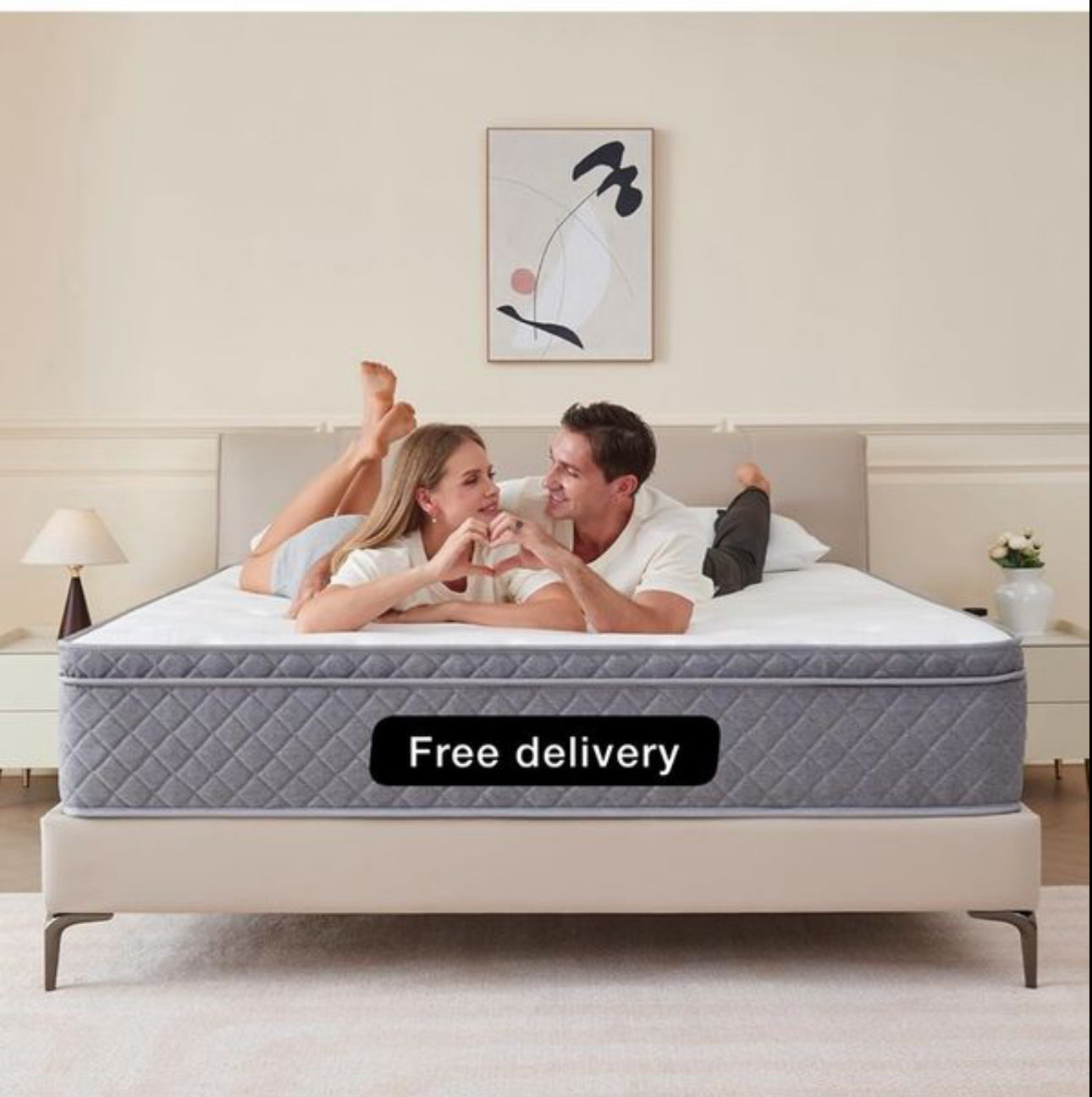 Double Mattress,8.6 Inch Double Bed Mattress with Breathable Foam Soft Fabric and Individually Pocket Spring