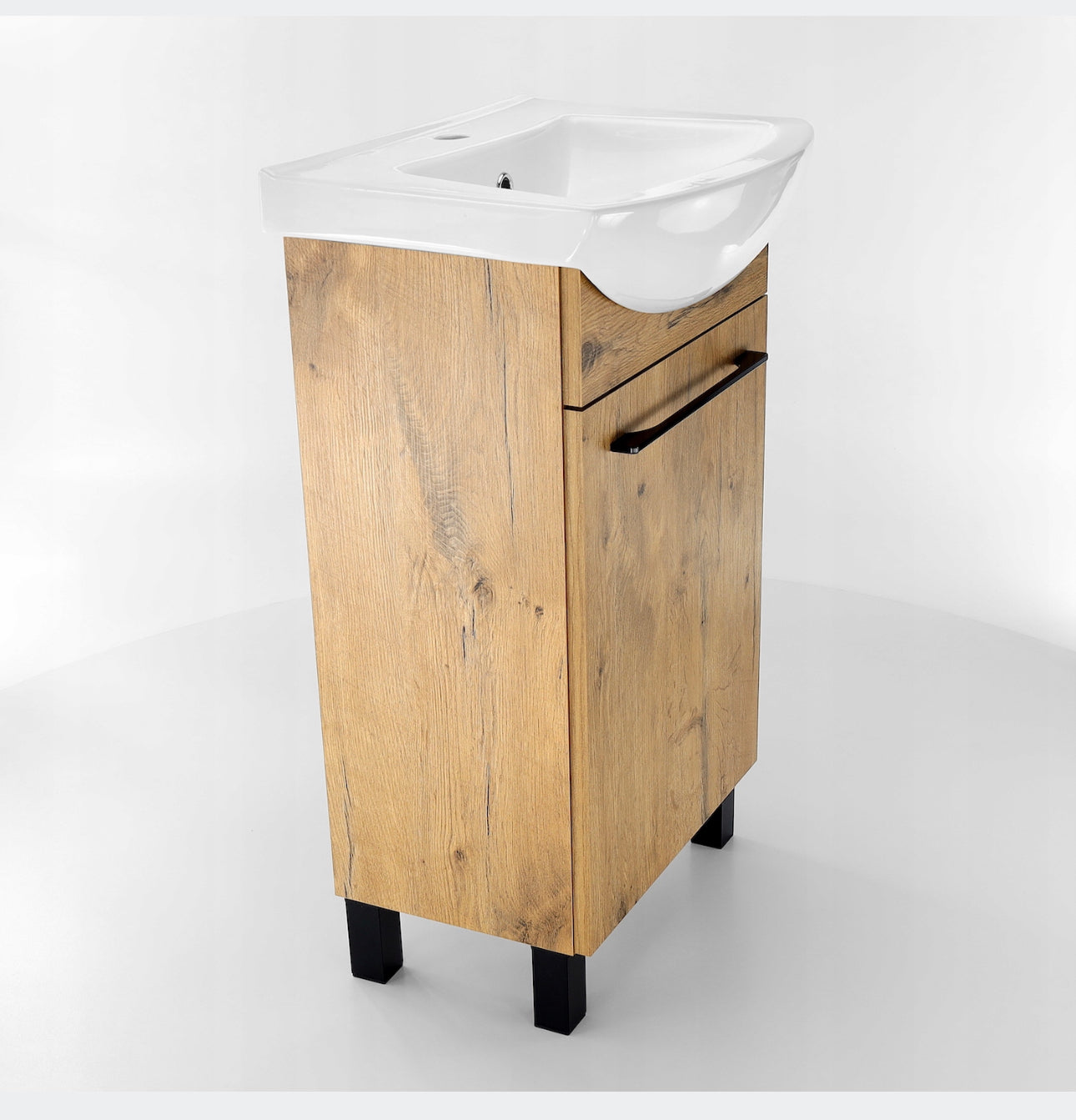 A solid bathroom cabinet with a 50cm washbasin