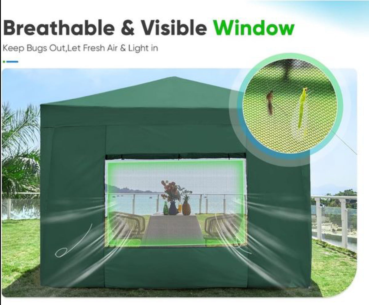 Pop Up Gazebo with 4 Sides, 3 x 3m