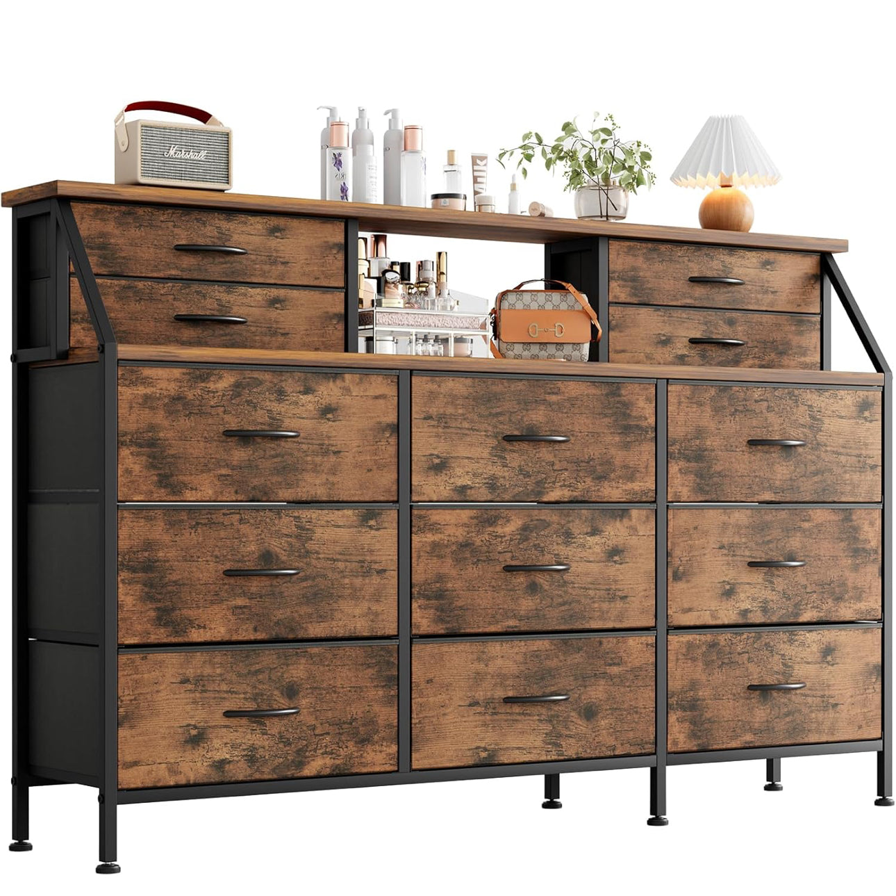 Dresser for Bedroom with 13 Drawers, 55” Wide Chest of Drawers