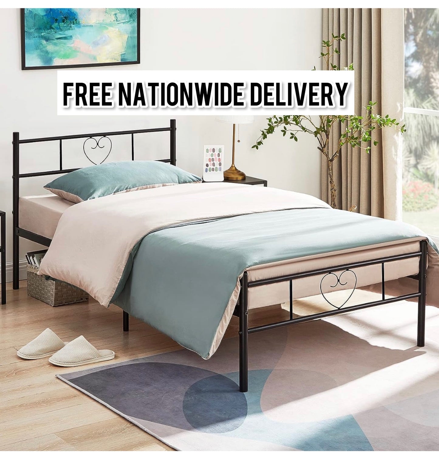 Single Bed Frame Solid 3ft Metal