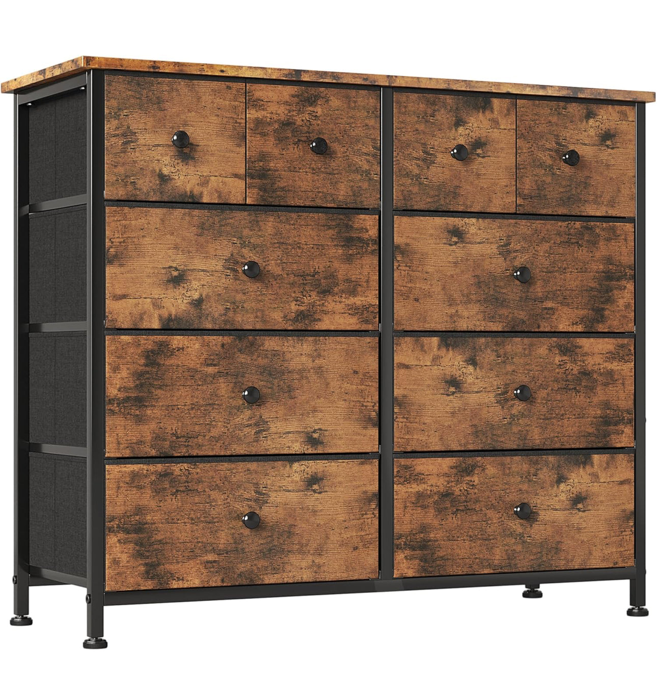 Chest of Drawers, Fabric Dresser for Bedroom with 10 Drawers