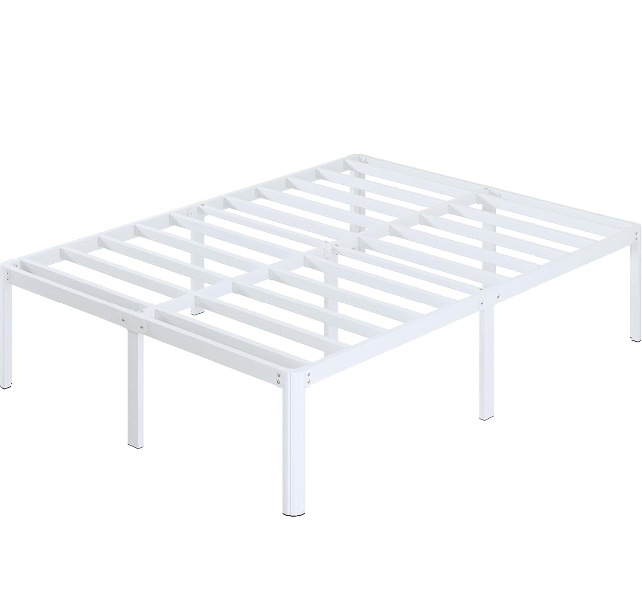 High White Double Bed Frame 4ft 6 with Rounded Corners