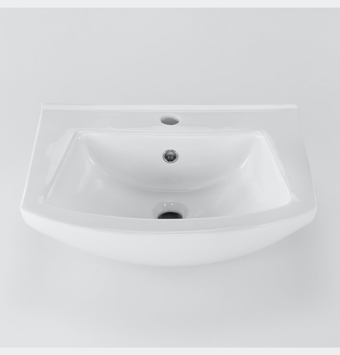 A solid bathroom cabinet with a 50cm washbasin