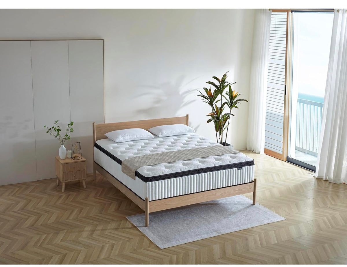 Double Mattress 25cm with Memory Foam & Pocketing Spring |In a Box
Medium Firm, Breathable Cover,Motion Isolation,Edge Support,White (135 * 190 * 25cm)