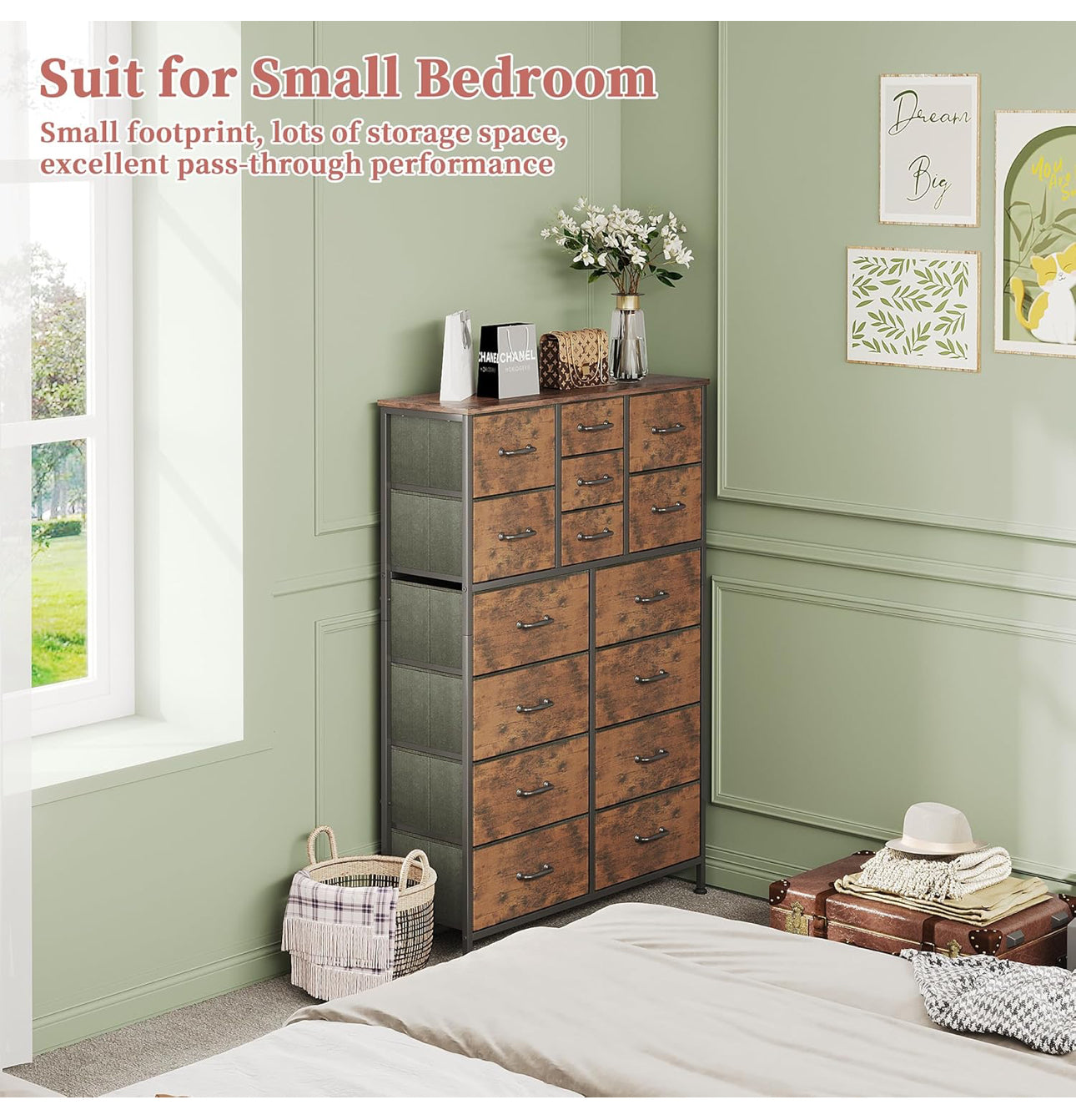 Chest of Drawers,Dresser for Bedroom with 15 Drawers