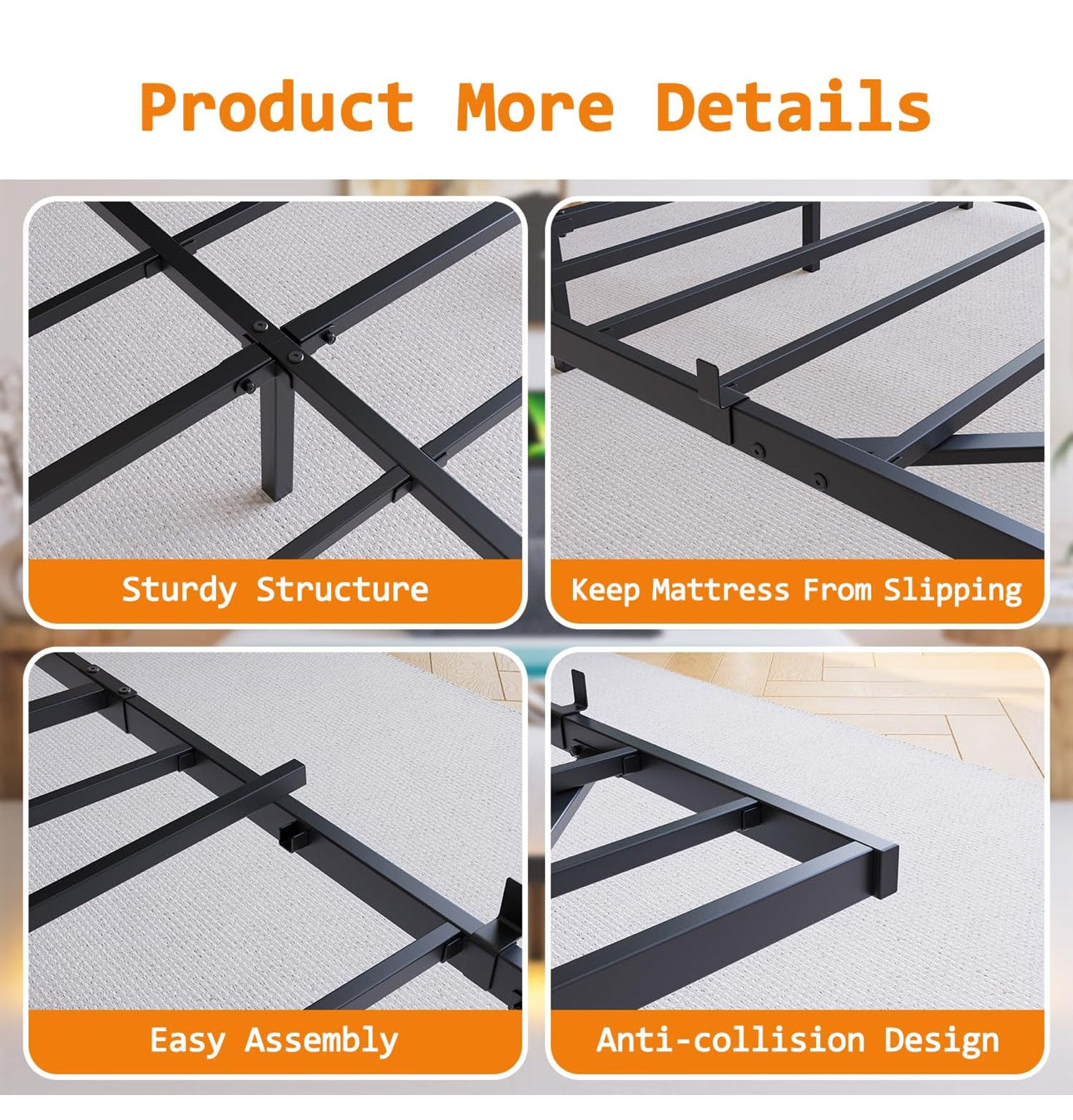 ❗️DELIVERY TIME 14-15 workimg days ❗️Floating Double Bed Frame with LED Lights & USB Charging Station