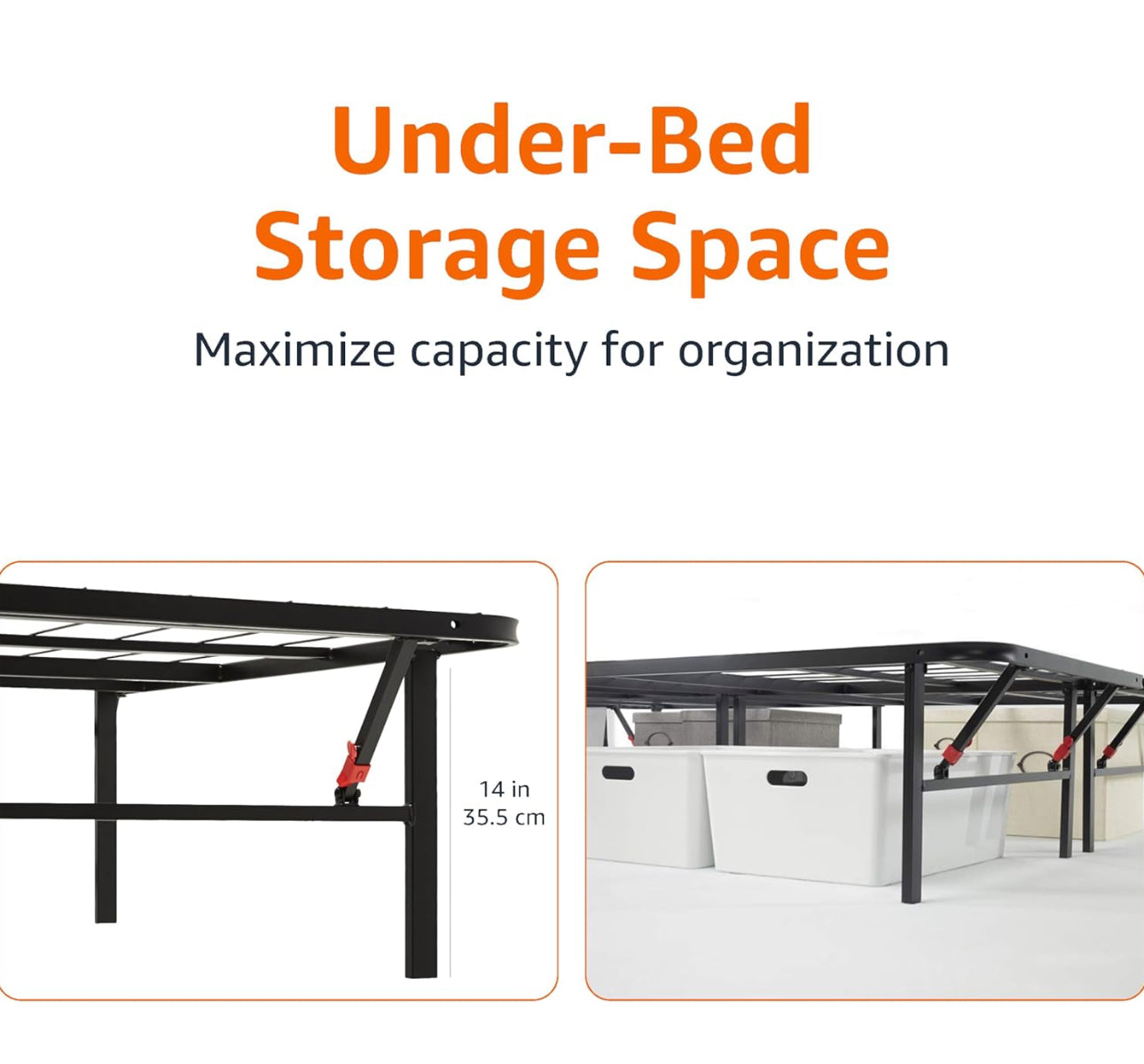 Foldable Platform Double Bed Frame