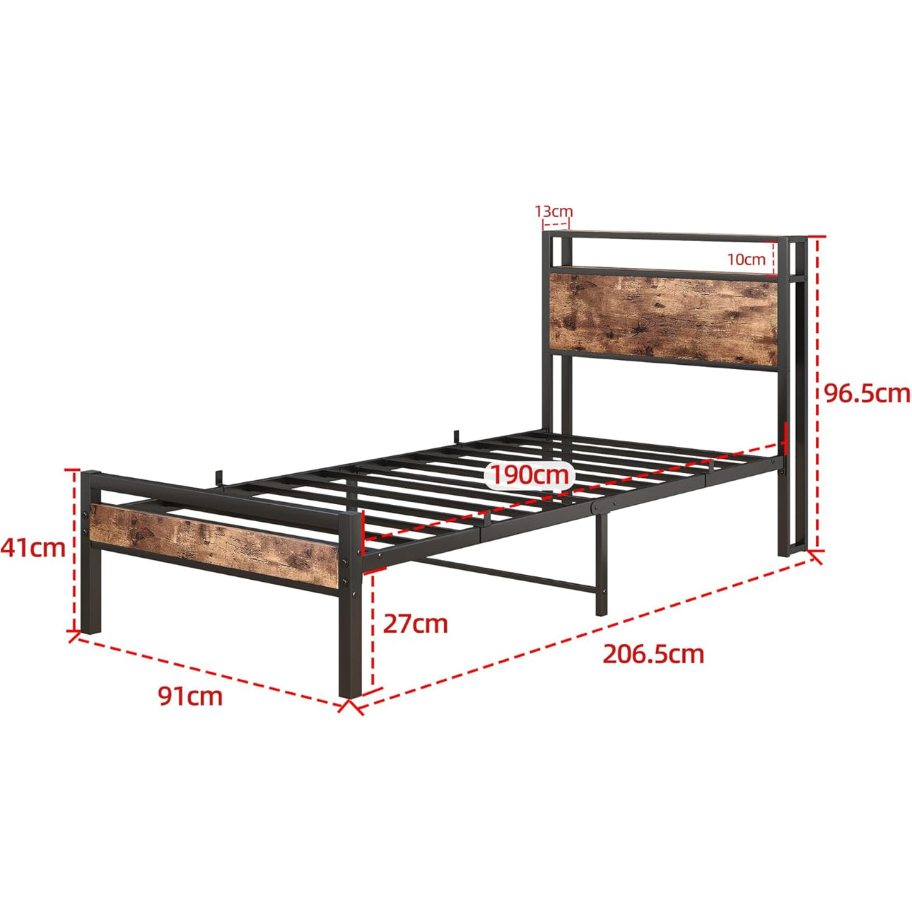 Single Bed Frame with Storage