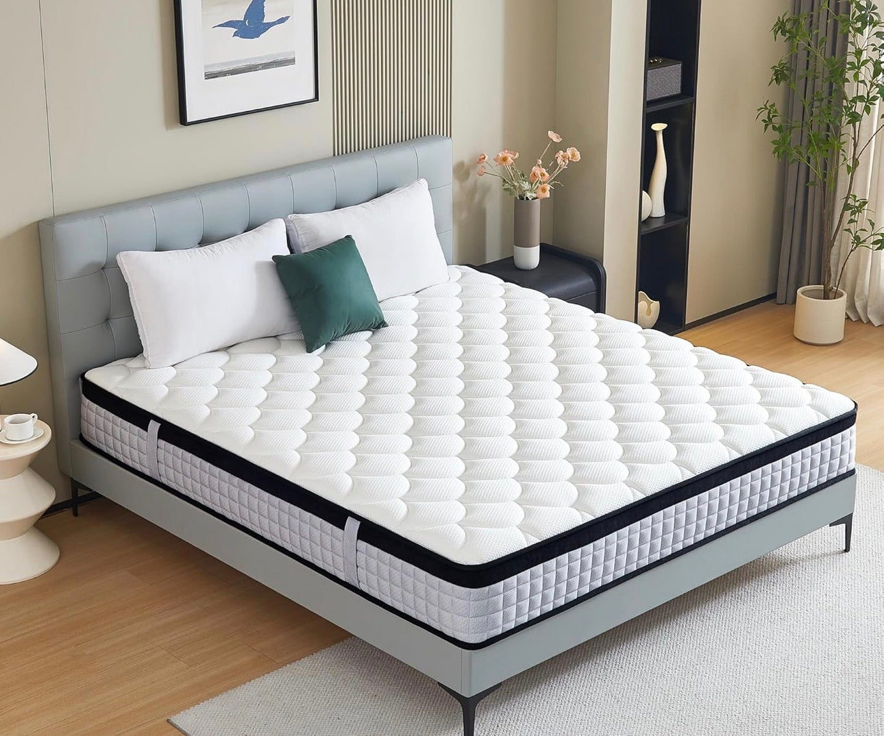 Single Mattress 3FT,9 Inch 9-Zone Orthopedic Mattress with Memory Foam & Pocket Springs and 3D Breathable Fabric- Motion Isolation (90x190x22cm)