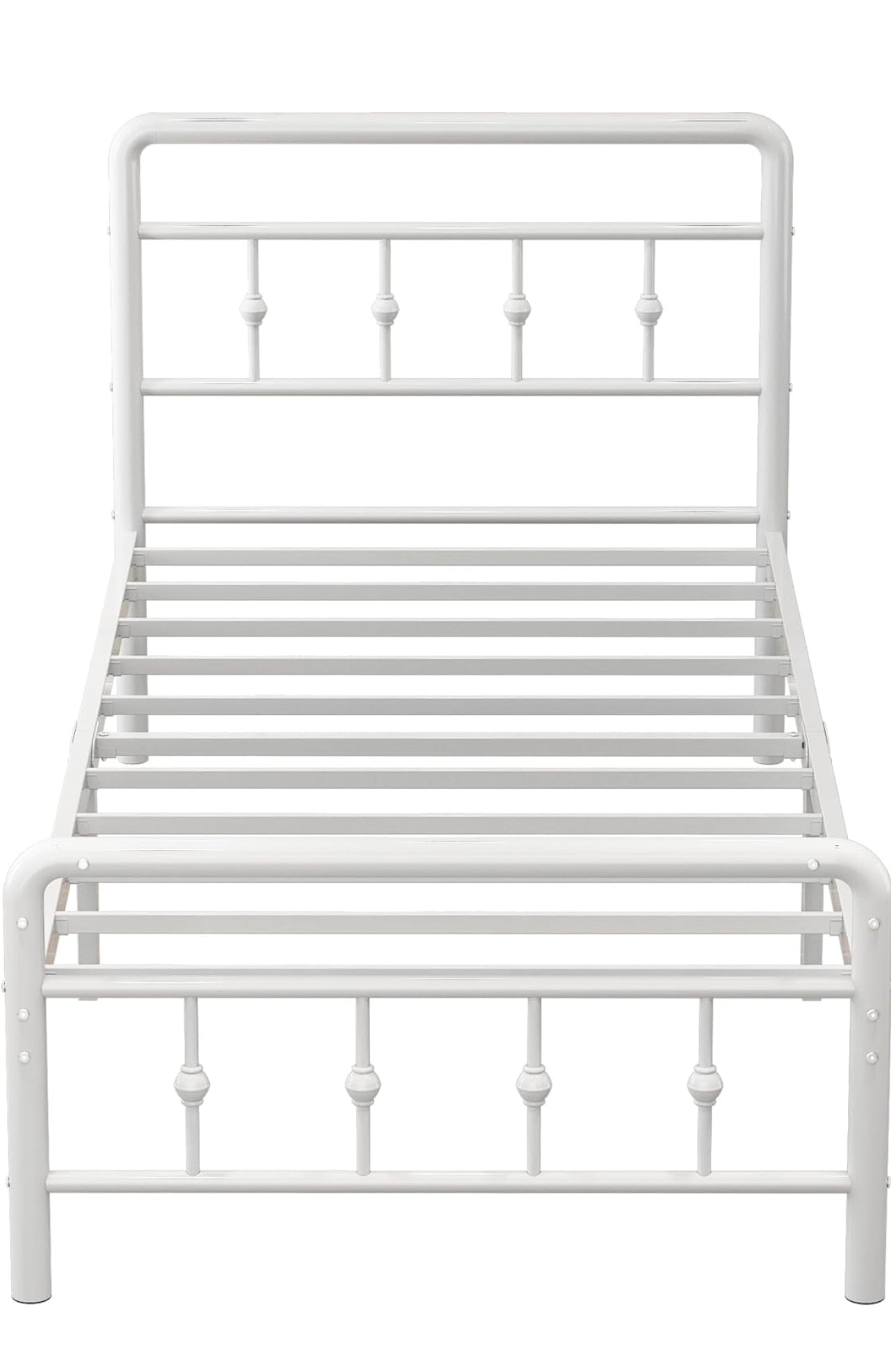 Single Bed Frame 3ft with Headboard and Footboard, Single Metal