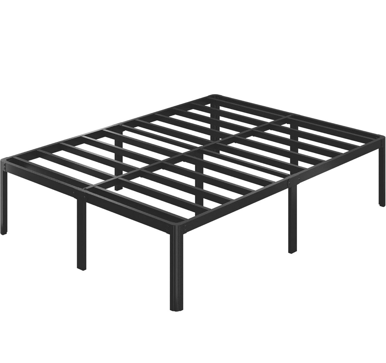 King Size Bed Frame 5ft With Rounded Corner Legs, Heavy Duty Metal, 46 cm High, Noise Free, Easy Assembly