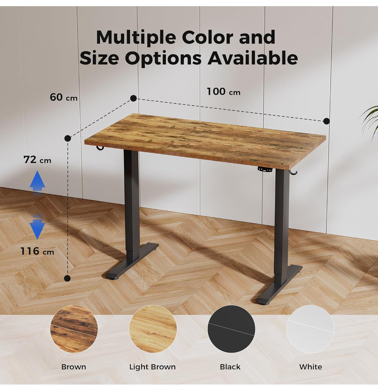 Electric Standing Desk, 100 x 60 cm Height Adjustable