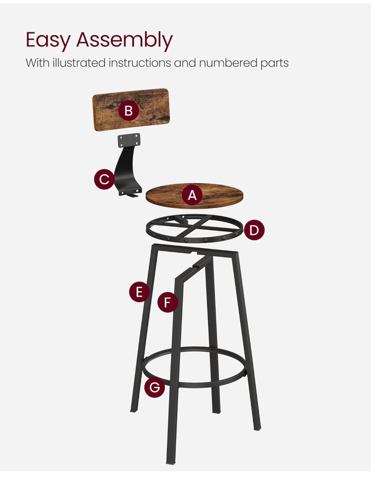 Bar Stools, Set of 2 Tall Bar Stools