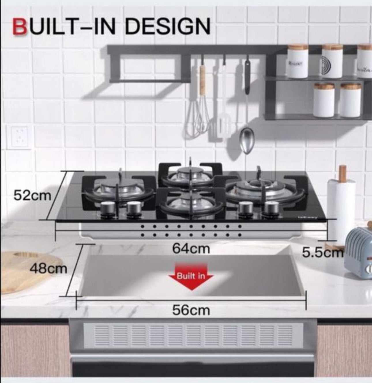 Gas Hob 4 burners propane/natural gas