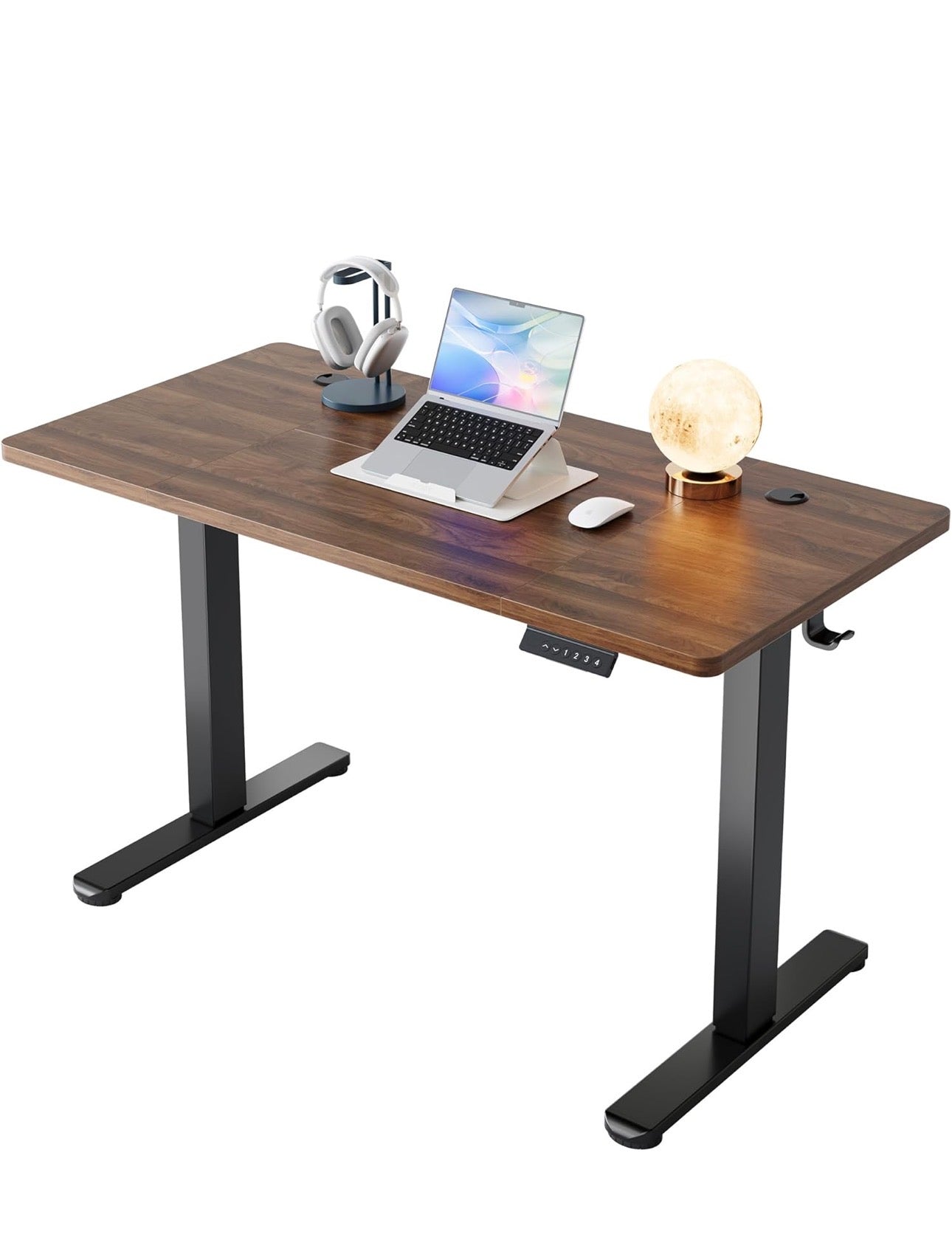 120 x 60 cm Standing Desk with USB Charging port,4 Memory Height Settings, Sit Stand Up Desk for Home Office & Computer Workstation