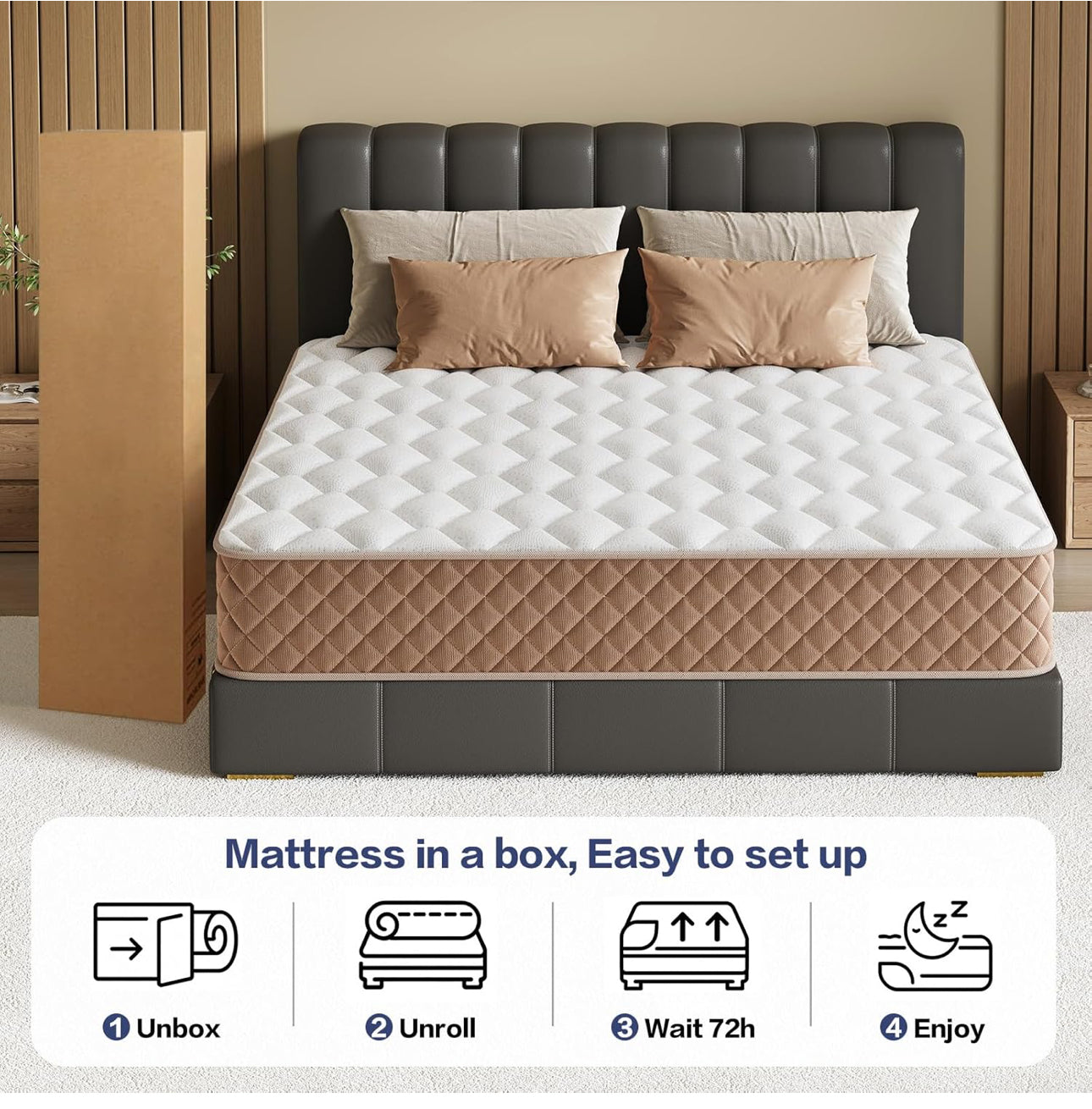 Single Mattress 3FT Memory Foam Mattress, 7-Zone Pocket Sprung Single Bed Mattress