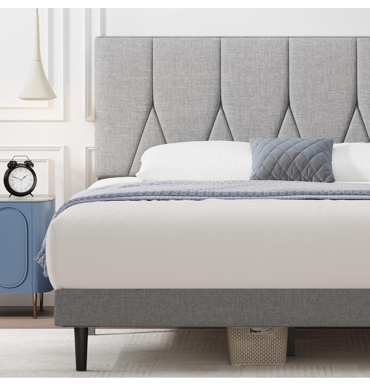 Small Double Bed Frame, Light Grey