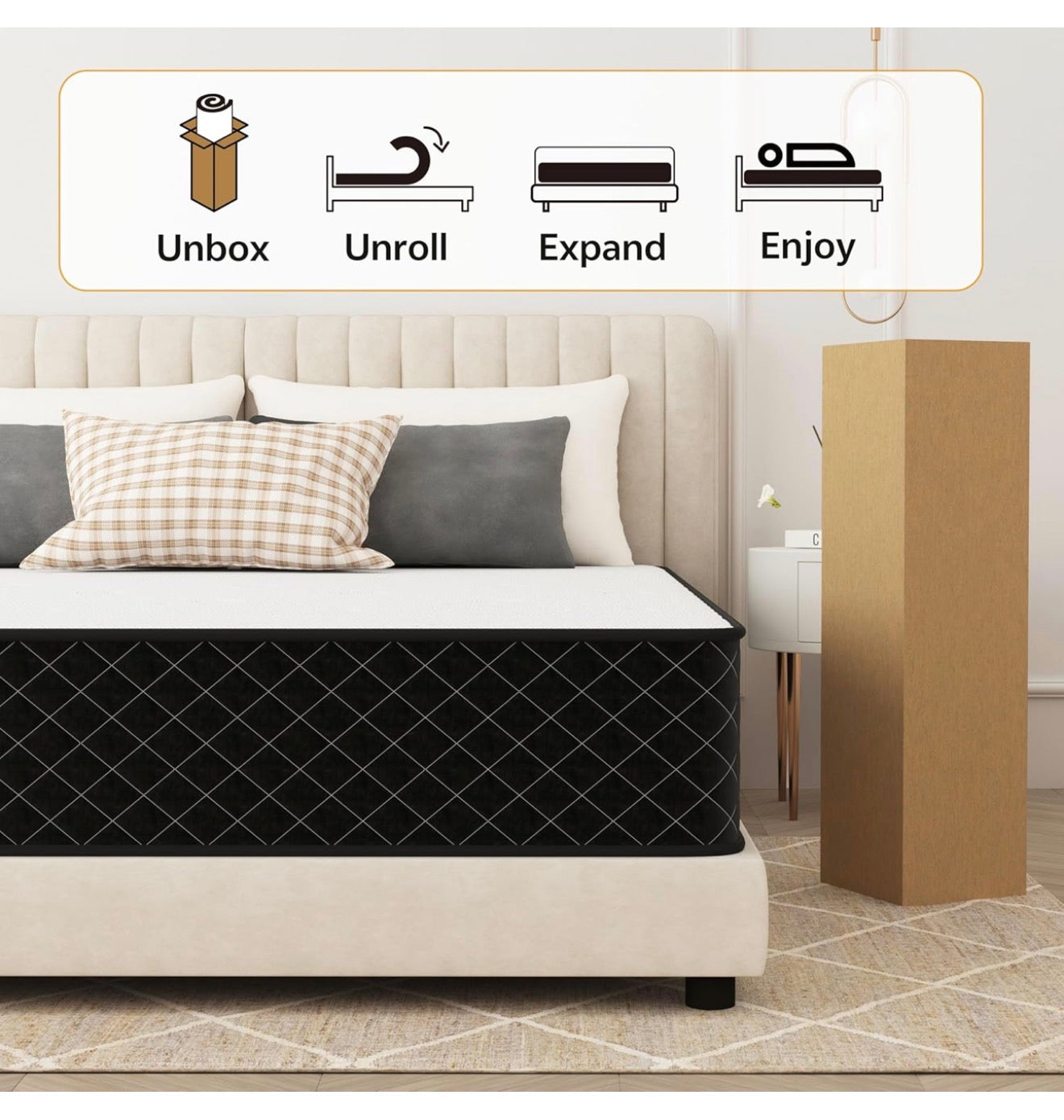 Orthopedic Mattress Double for Back & Lumbar Pain Relief, 10 Inch 7-zone Hybrid Double Mattress Firm with Pocket Sprung & Gel Memory Foam, Breathable, Motion Isolation with OEKO-TEX Certified