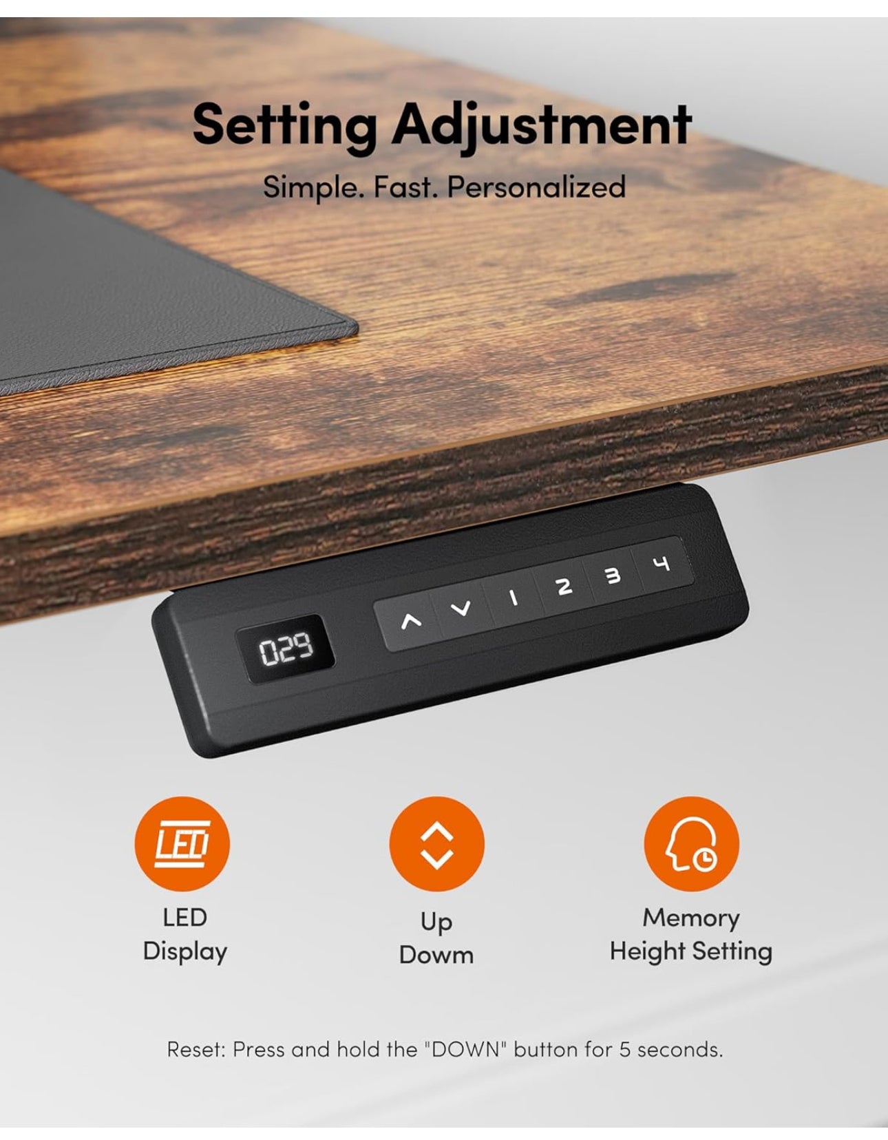 100 x 60cm Electric Height Adjustable Standing Desk