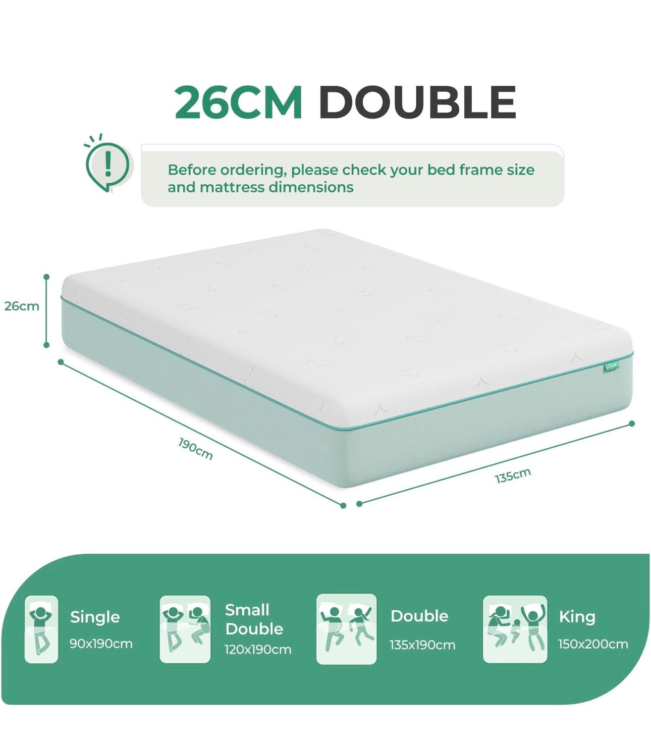 Double Mattresses with Gel & Bamboo Charcoal Foam