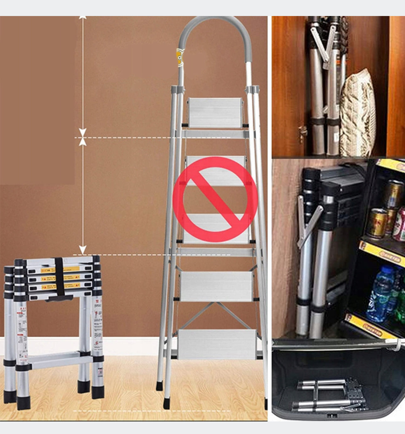 Ladder 2,3 m aluminum up to 150 kg