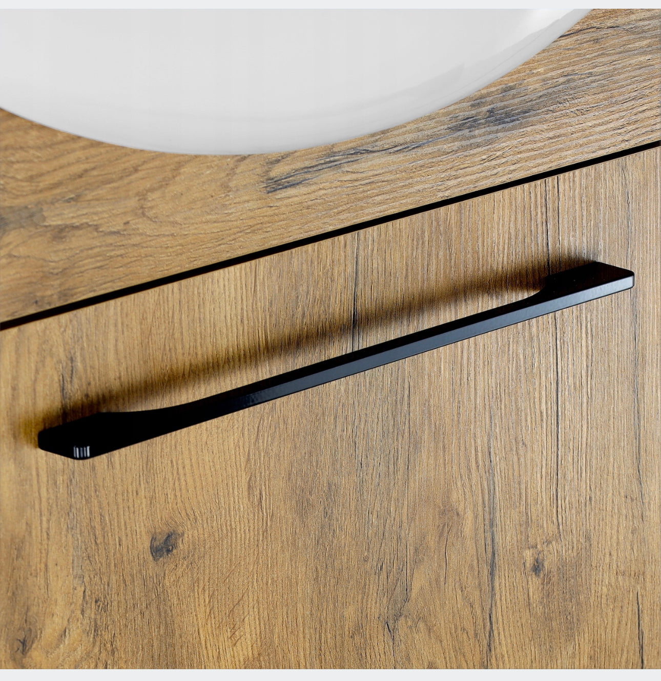 A solid bathroom cabinet with a 50cm washbasin