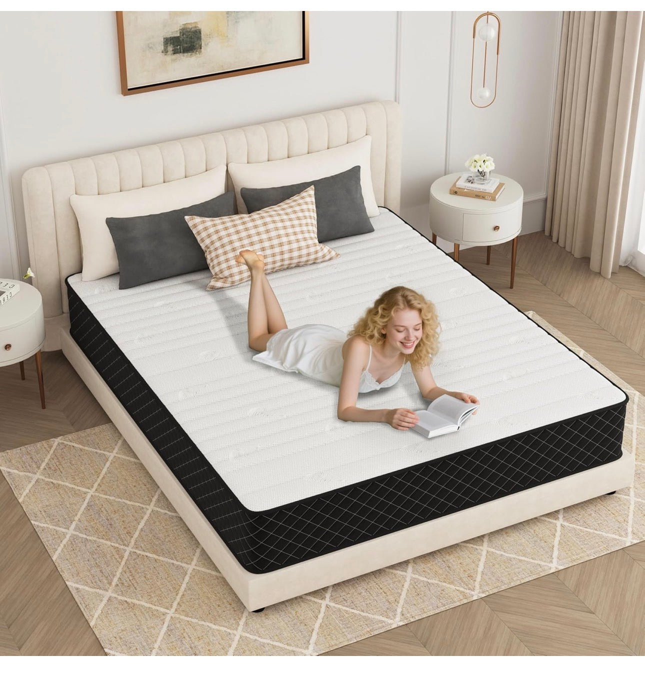 4FT6 Double Mattress 135x190cm – 25cm Hybrid Pocket Sprung, H3 & H4 Dual Firmness