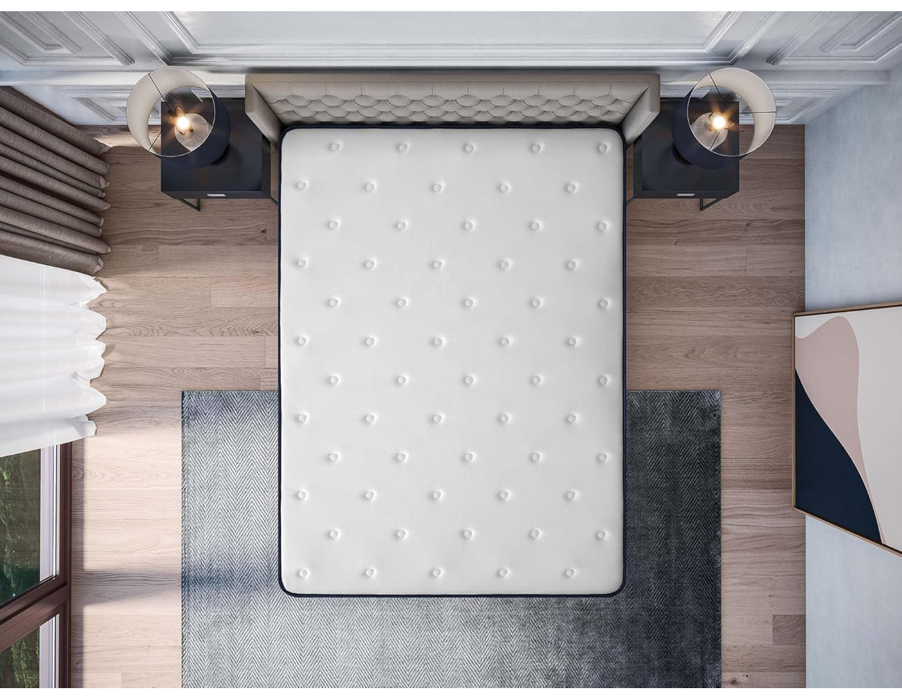 5ft King Size Mattress Memory Foam 12.5 Inch Deep Extra Firm Mattress (150x200cm)