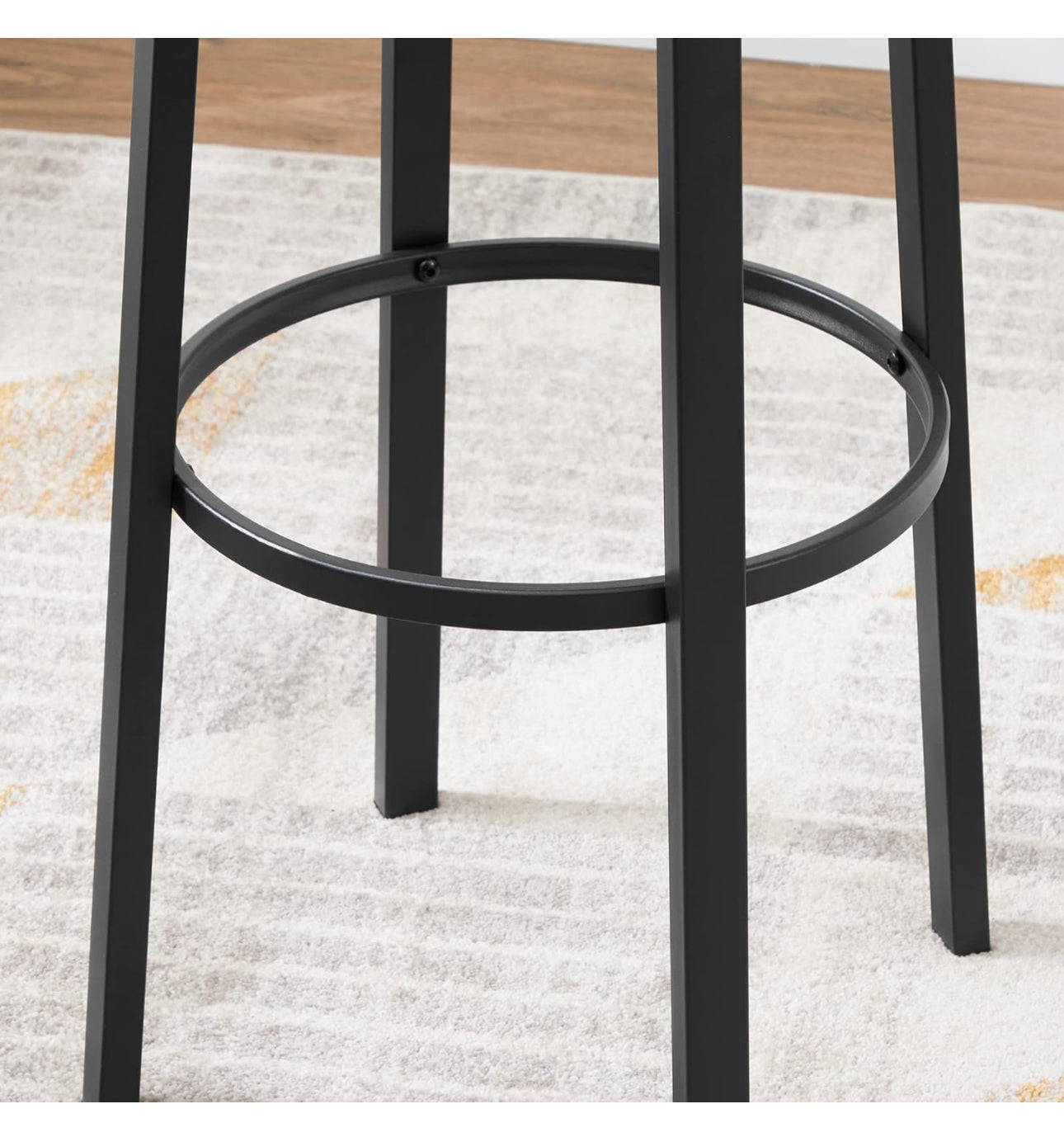 Bar Stools, Set of 2 PU Upholstered Breakfast Stools