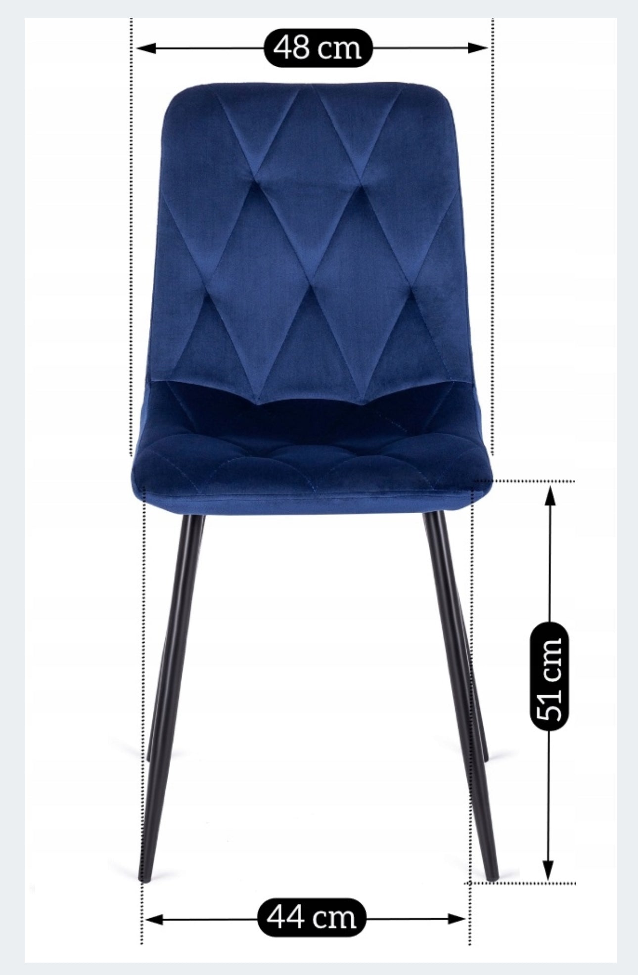 Set of 4x Velvet Upholstered Chair for Dining Room