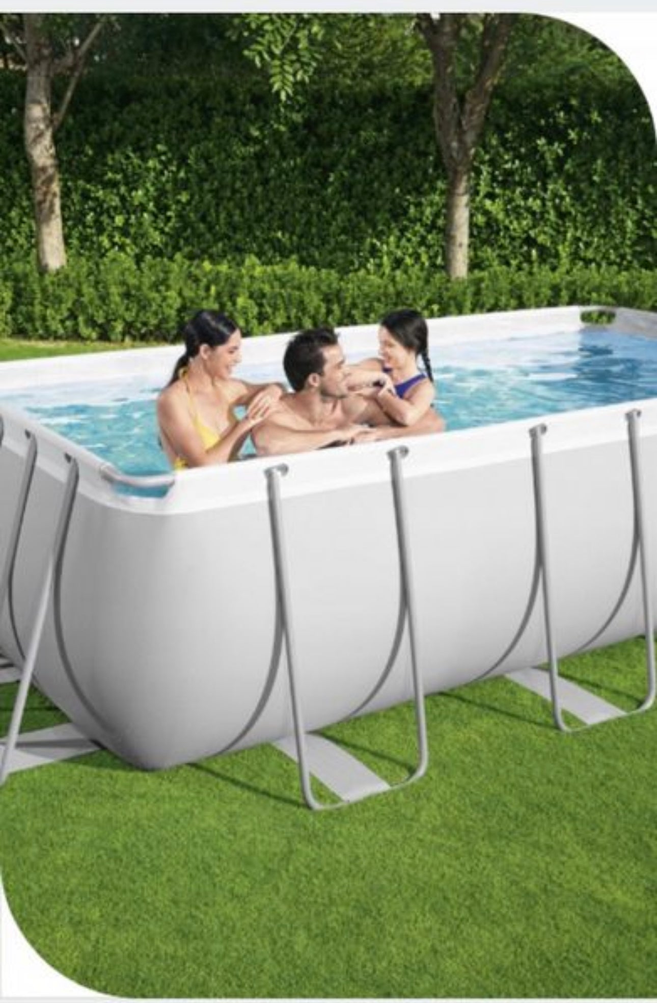 19-in-1 set Rectangular pool 412 x 201 cm