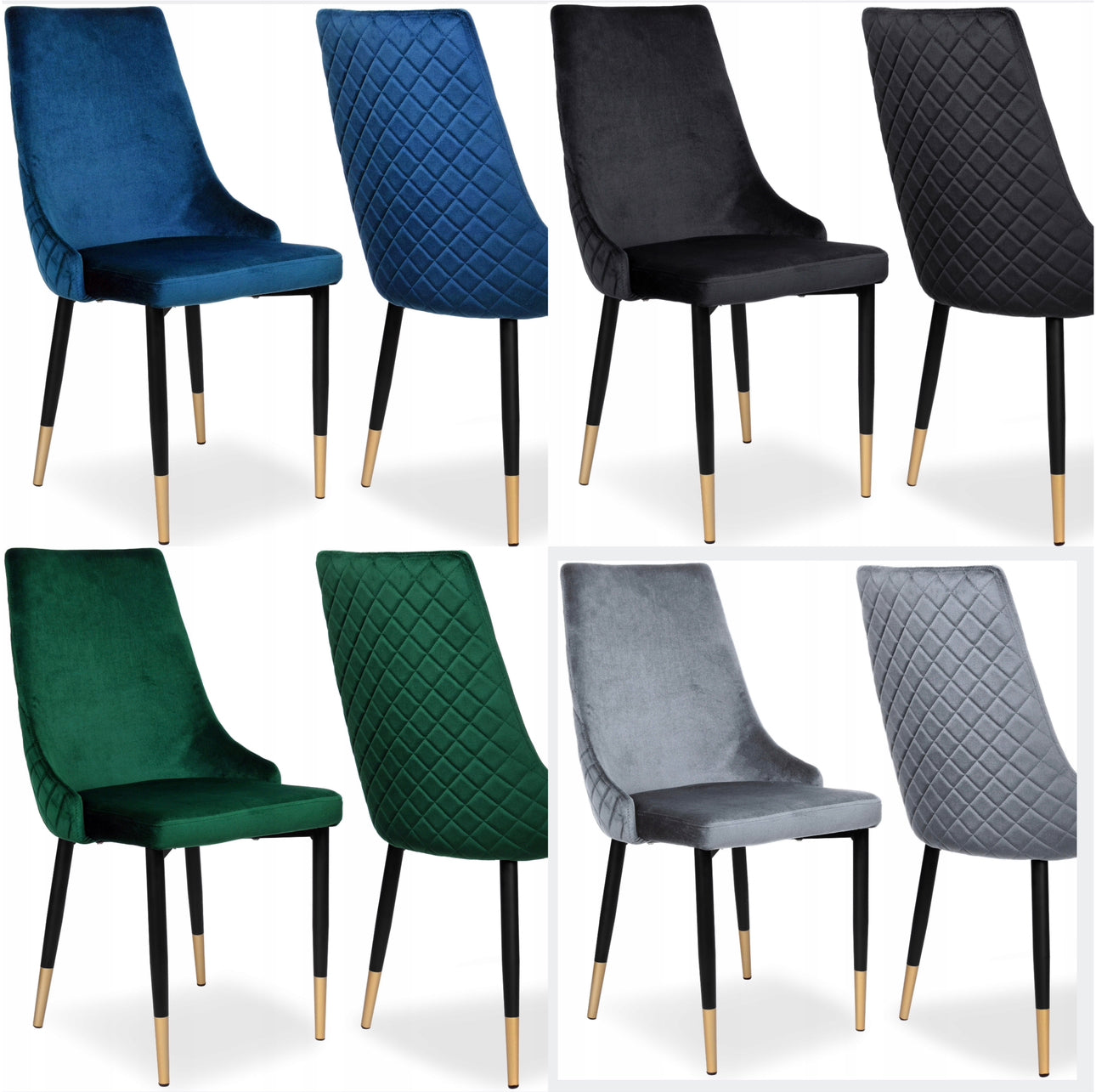 Set of 4 velvet chairs