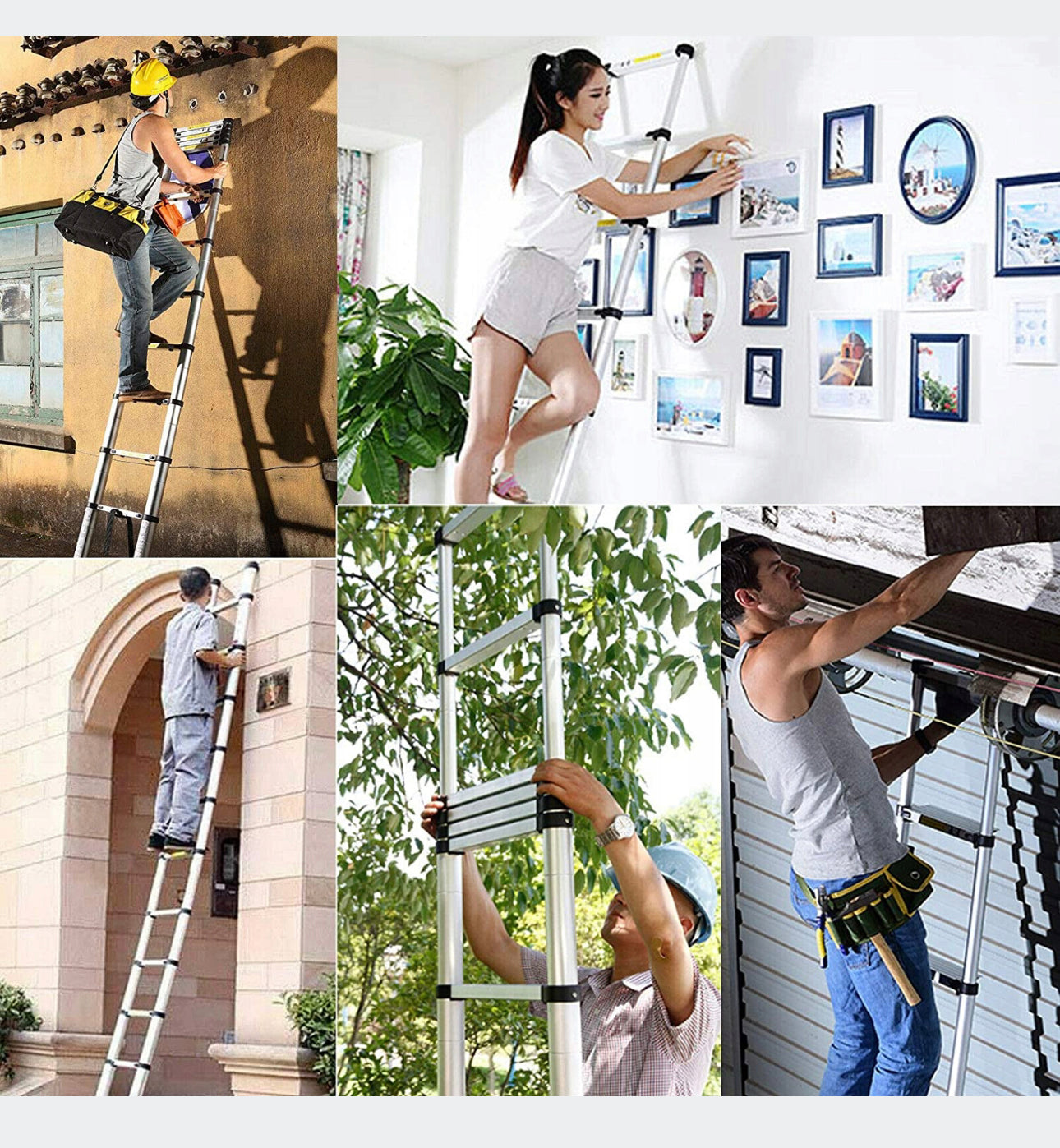 TELESCOPIC LADDER ALUMINUM 2.6M 9 DEGREES 8FT5