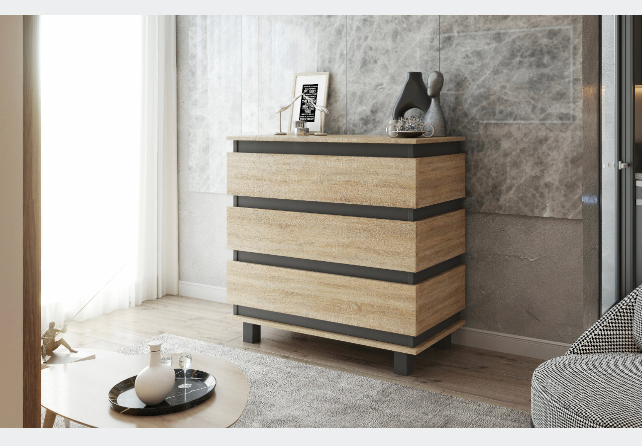 Modern capacious chest of drawers