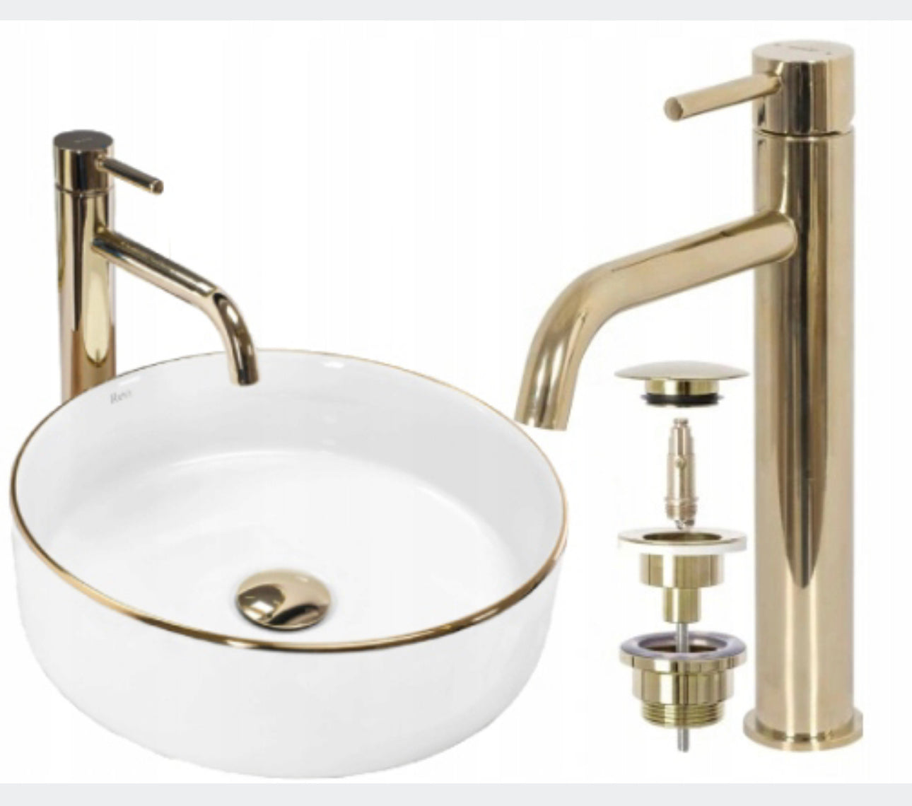 All in one washbasin+tap+plug
