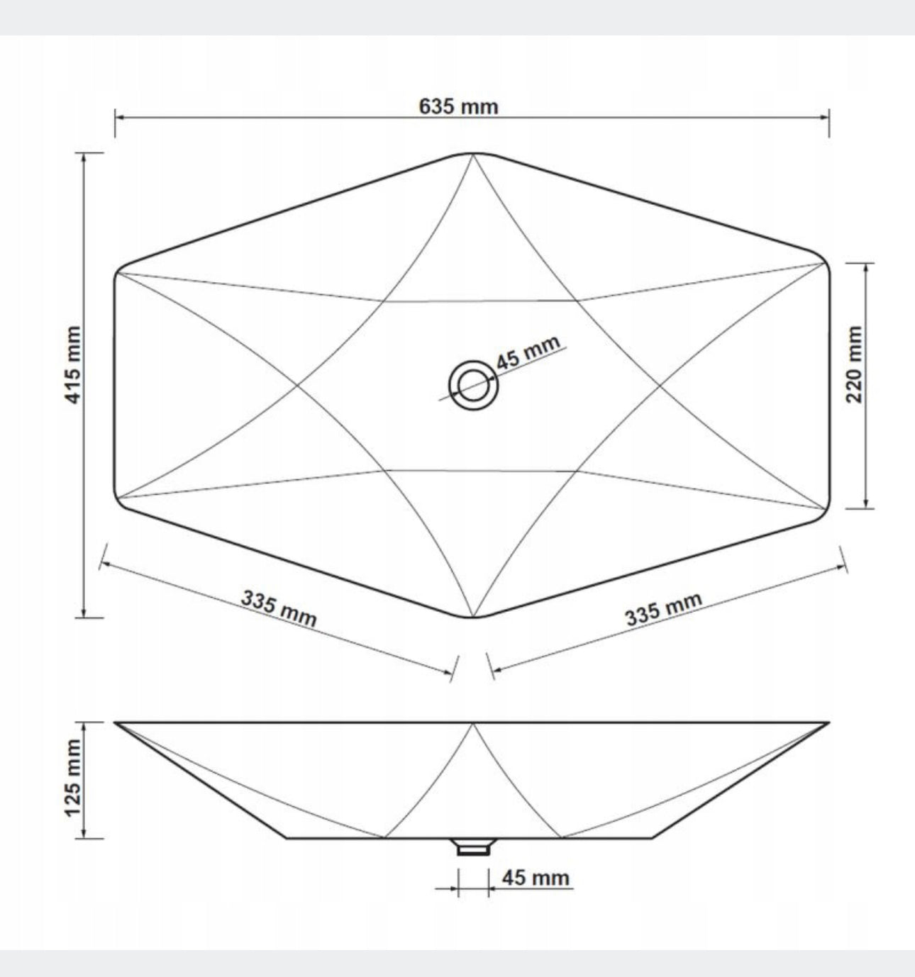 Washbasin 63.5x41.5 cm