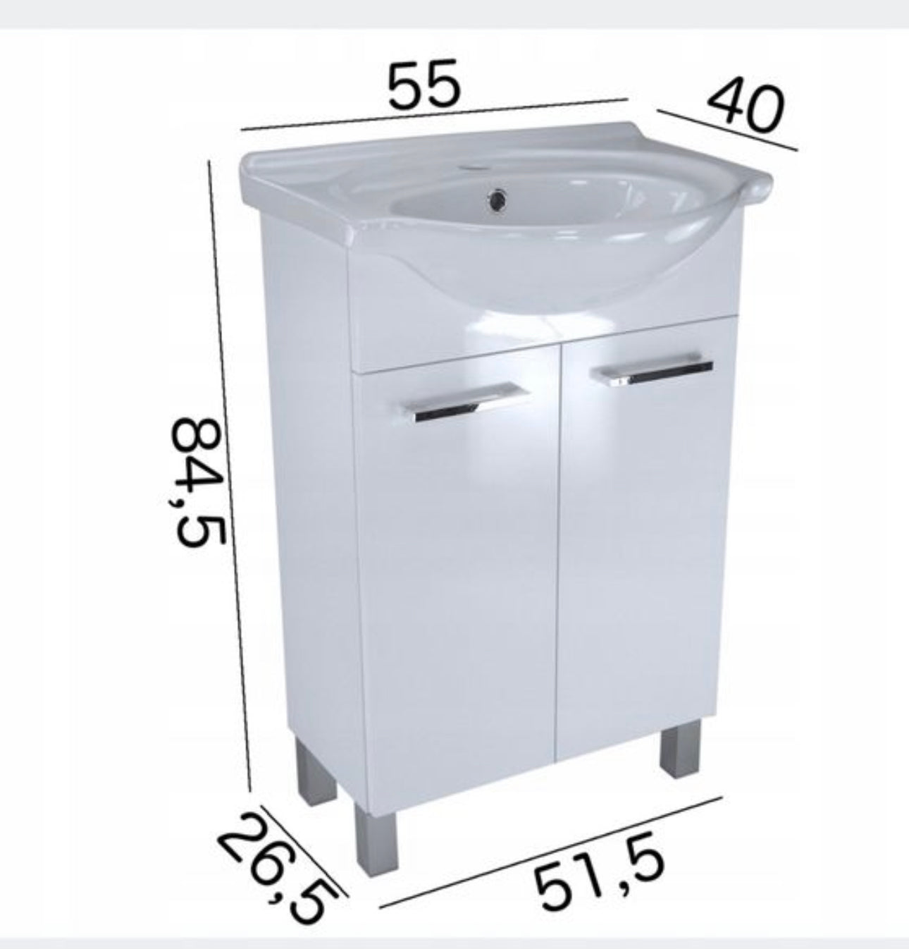 Set washbasin cabinet with washbasin