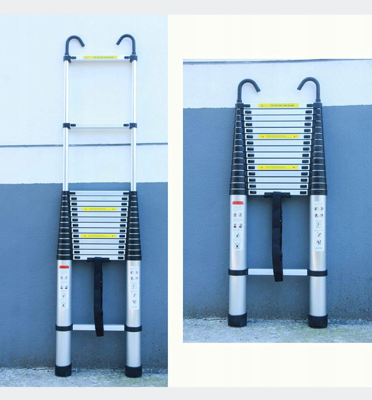 Folding telescopic ladder with 6.2m hook * 2