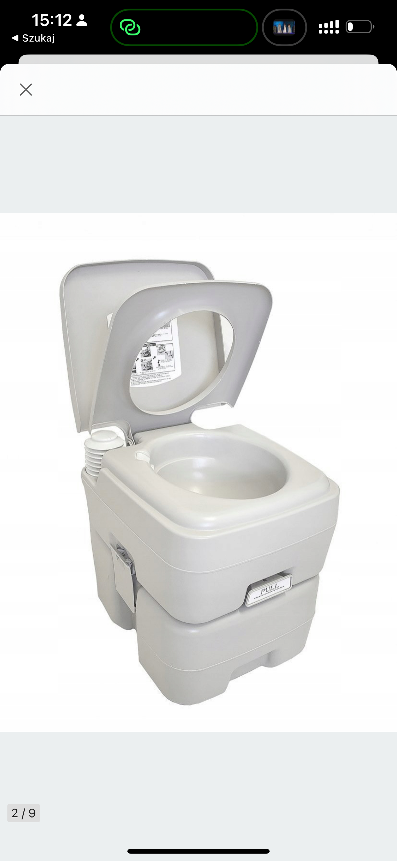 Portable Camping Toilet Grey 20+10 L